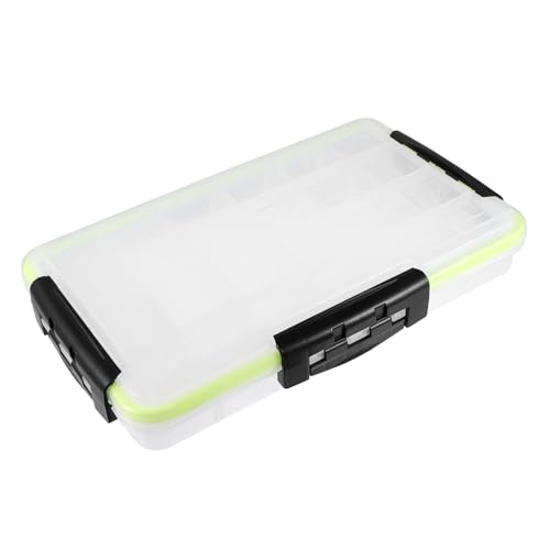 Garneck 三辺ロック付きルアー収納ボックス 取り外し可能仕切り付き釣りタックルケース 透明カバー採用 強化製 仕掛け ビーズ アクセサリー