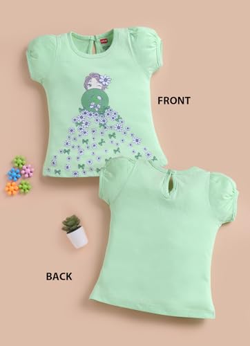 Image of LuvLap Baby Girls 100% Cotton Half Sleeve Girls Top Pack of 4