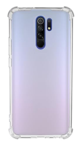 QUITECO Funda Transparente para Xiaomi Redmi 9, Carcasa Protectora TPU Silicona, protección Golpes caídas, Esquinas reforzadas
