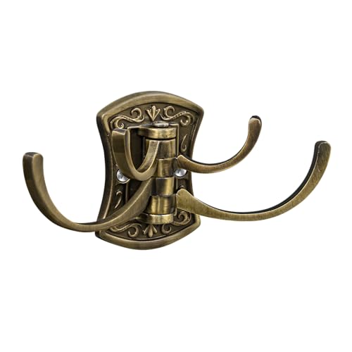 Image of Plantex Zinc Robe Hook for Bathroom /Clothes Hanger for Wall /Kitchen Cloth Hanger /Bathroom Accessories - (Brass Antique)