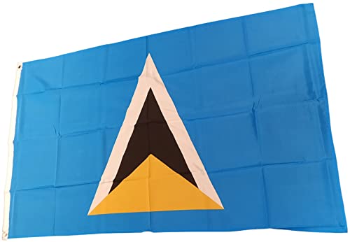 NWFlags St Lucia Flag 5ft x 3ft 75d Premium Polyester Suitable For Flagpoles, Multicolor