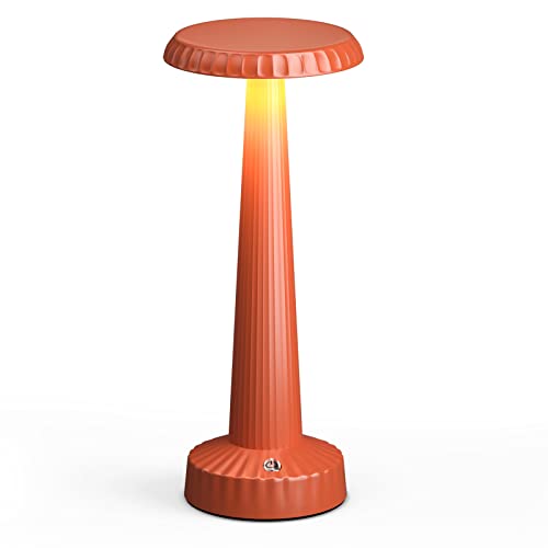 Sakringt Cordless Table Lamps Rechargeable, 5000Mah Battery Operated Led Dining Desk Lamp, Portable Battery Powered Dimmable Metal Table Light For Outdoor Restaurant Bar Cafe Patio Party(Orange) #TOP23