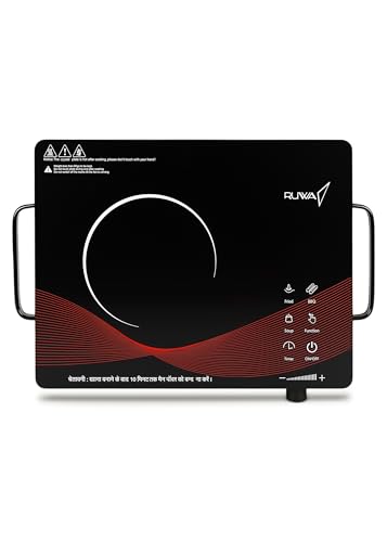 Image of Ruwa Classic 2200-Watt Infrared Cooktop with Smooth Toughened Glass & Touch Panel | Stainless-Steel Cookware | Adjustable Temperature & Timer | Auto Shut Off | Digital time & Watt display (Black)