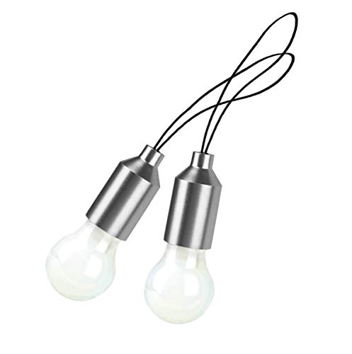 Praktischer Schlüsselanhänger Mini Glühbirne 2 Stück (silber) Doppelpack Taschenlicht, Handtaschenanhänger und LED-Taschenlampe - weißes Licht Cover