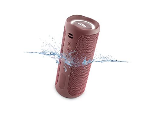 Vieta Pro Altavoz Bluetooth Potente, Resistente al Agua, 10H de Batería, Micrófono y Radio FM. Altavoz Portátil Grande True Wireless, Aux In, USB, Asistente de Voz y Sistema de Luces | Upper 3 Burdeos