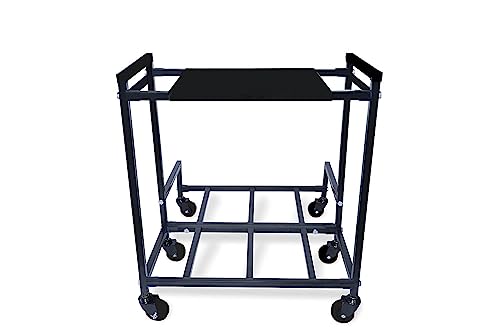 Image of IRON LANDS Double Battery Heavy Metal Inverter Trolley UPS Stand with Wheels for Home and Office - Cabinet with Shelf