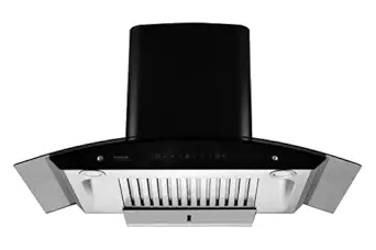 Hindware Nevio Plus 90cm 1200 m3/hr* SS Baffle Filter Wall Mounted Chimney for Kitchen With Classic Look, Touch Control and Auto Clean Technology (Black)