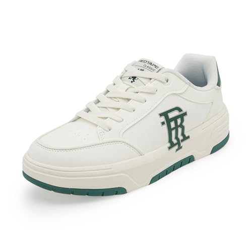 Red Tape Men's Low Top Fashion Sneakers Casual Lace-Up Dress Shoes for Clubbing, Outings, Travel, Work & Daily Wear, Comfortable Cushioned Insole, Breathable Fit Slip On, Non-Slip Tennis Shoe Design