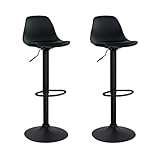 Vaukura Juego de 2 Taburetes de Bar Regulables en Altura con pistón de Gas |...