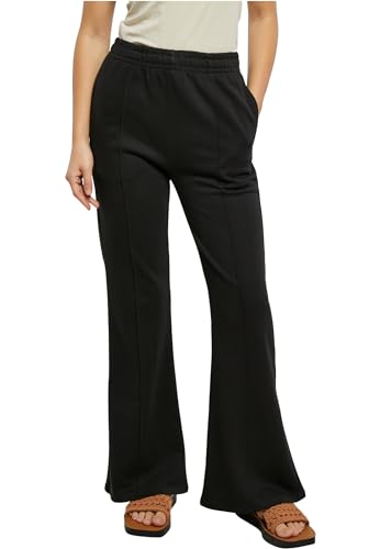 Ladies Flared Pin Tuck Terry Pants Pantaloni XXXL donna nero