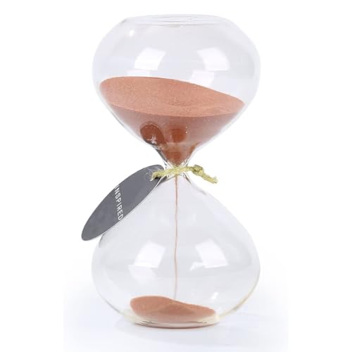 GNEGNI LIFE Sablier en forme de bulbe - 30 minutes - Sablier de couleur cuivre - Sablier décoratif en verre - Sablier moyen pour la maison, le bureau, la...