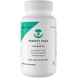 PERFECT PASS Probiotic, Natural Bacillus Spore Human Strains with 100% Survival Rate Through Stomach Acid and Bile for Gut and Digestive Wellness, Vegetarian, 30 Capsules