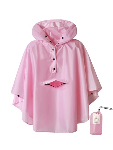 SaphiRose Lightweight Kids Rain Poncho Jacket Waterproof Outwear Rain Coat