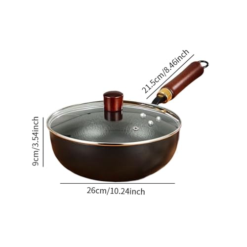 Wok chino con mango de madera sin tapa miniatura 2