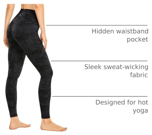 Image of CRZ YOGA Naked Feeling Leggings 25'' | Sleek, Decent Compression, Yoga, Hidden Waistband Pocket, for Women