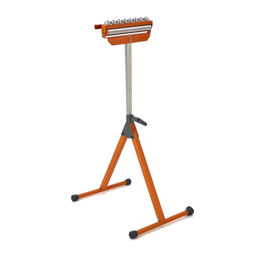 BORA Portamate PM-5093 Tri Function Pedestal Roller 11.25' Polished Steel Roller, Ball Bearing Multi-Directional Rollers