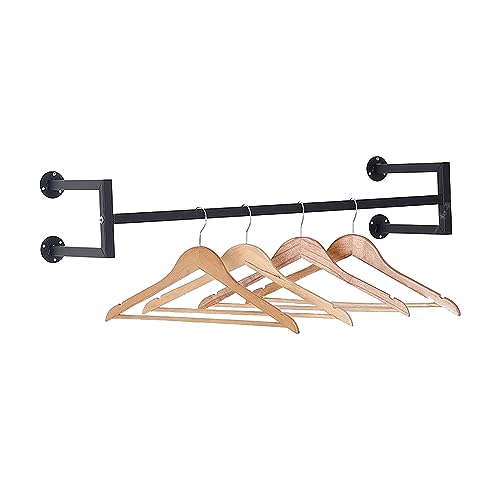 アイアンハンガーバー 室内洗濯物干しラック 頑丈 室内干し壁付け 天井吊り下げ 業務用 丈夫 衣類収納 コート掛け