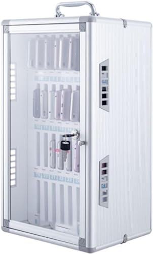 Mobile Phone Storage Cell Phone Locker Cabinet Cabinet for Cell Phones Ventilation On Both Sides,Suitable for All Types of Mobile Phones (Silver 60)