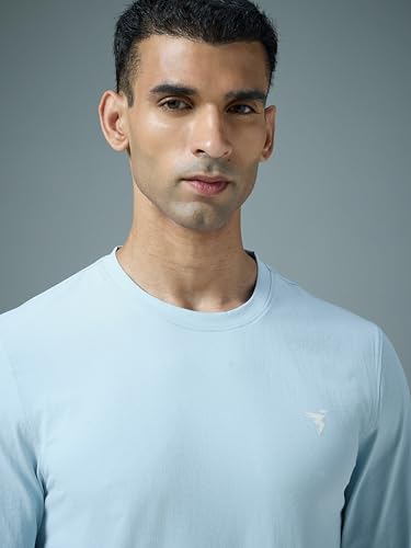 Image of TECHNOSPORT Men's Slim Fit Full Sleeve Crew Neck T-Shirt, COTFLEX Quick Dry Moisture Wicking Stretchable Sports Gym and Casual Wear