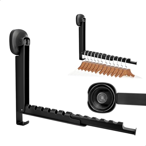 gexuamz Perchero Plegable Pared, Perchas Plegables con Ventosa, Extensible Tendedero Pared con Gancho, 12 Ranuras Percha Multiple para Balcon Dormitorio Salón Baño, Carga de 15 kg