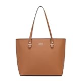 Pahajim Bolsos de Mujer Grande PU Cuero Tote Bag Bolso Shopper Elegante Bolso de Hombro Impermeable para Trabajo de Viajes (Marrón)