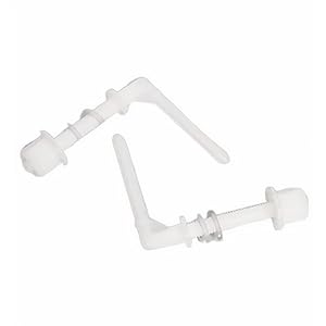 Elegant Casa Western Toilet Seat Cover Screw, Nuts and Washers Hinges Kit Clamp Plastic White Colour 1 Pair Set Size 70mm X 75mm