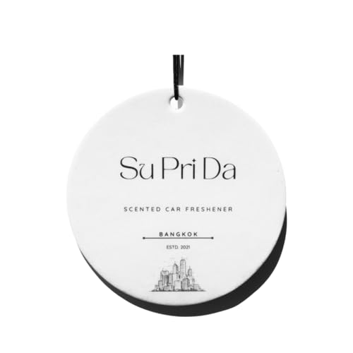 Su Pri Da-Luxurious Organic Car Air Freshener – Eco-Friendly & Long-Lasting Scent Made in Thailand – Feel Nostalgia – 5 Unique Scents for a Memorable Driving Experience- Pack of 1 (Bangkok)