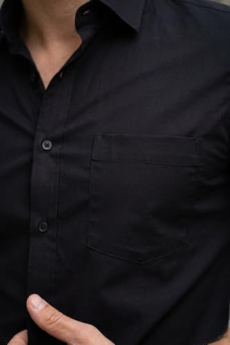 Image of Nexora Men's Slim Fit Formal Shirt, Cotton, Full Sleeve, Spread Collar, Breathable, Office