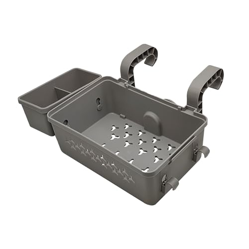 Pool Aufbewahrungskorb Set inklusive Kunststoff Pool Korb Pool Getränkehalter Hot Tub Zubehör Multifunktionales Pool Zubehör für Aufstellpool Schwimmbad Oberirdischen (Grey) – Bild 3