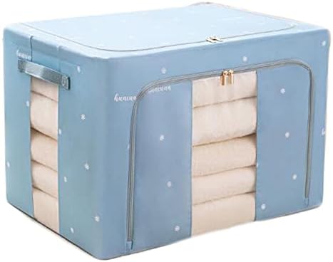 Foldable Organizer With Reinforced Handle,40L Clothes Storage Comforter For Blanket Bedding,Closet And Under Bed Storage Bag Organizer-Blue 40l