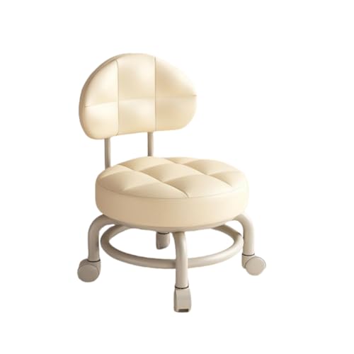 低床椅子 低い腰掛け ローラースツール 小型椅子 丸椅子 キャスター付き 背もたれ付き 回転可能 作業用 低め ミニ 軽量 座面高さ25cm