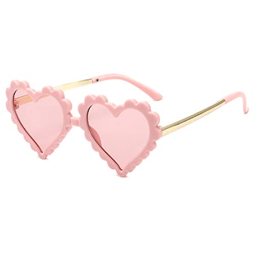 WZWLKJ Girls Heart Sunglasses Cute heart shaped Kids Sunglasses UV 400 Protection Girls Sunglasses for Outdoor Beach Holiday