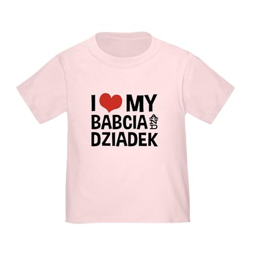 CafePress I Love My Babcia and Dziadek Toddler T Shirt Cute Toddler Graphic Tee, 100% Cotton
