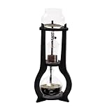 Tiardocge Cold Brew Coffee Maker, 600ml Cold Brew Iced Coffee Drip Tower Wooden Coffee Maker for 6-8 Cups Coffee, Offices Home Coffee Maker Brewer Machine (Grey)