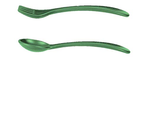 Miniatura 3 de Lollaland Juego de cubiertos de plástico de 5 piezas para niños pequeños, cuchara y tenedor, cubiertos reutilizables para niños pequeños con bolsa