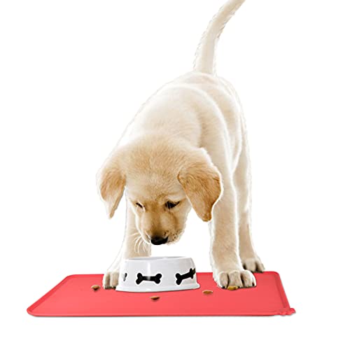 LUXACO Silicone Pet Pad, Cat Dog Bowl, Anti-Slip Waterproof Pad, Edge Raised, Floor Waterproof, Multiple Colors and… - Image 6