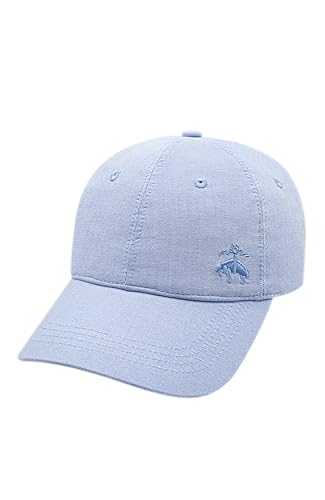 Image of Brooks Brothers Men's Cotton Baseball Cap with Oxford Striped Lining & Tonal Logo - Adjustable Hat for Warm Weather Outings