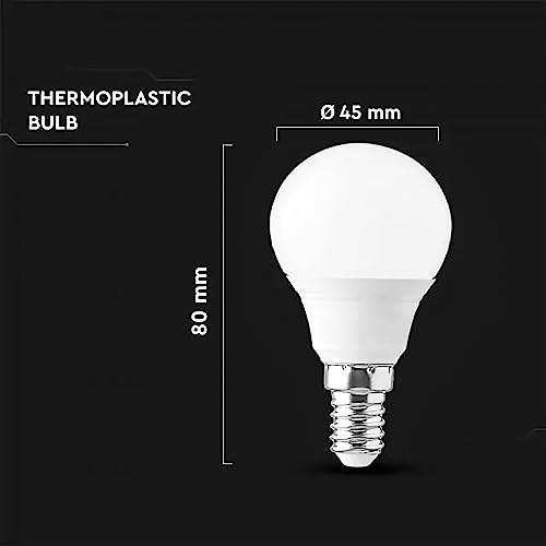 V-TAC 10x Lampadine LED P45 Golf con Attacco E14-3,7W (Equivalenti a 25W) - 320 Lumen - Lampadina LED Pallina da Golf - Massima Efficienza e Risparmio Energetico - Luce Bianca Naturale 4000K - Immagine 4
