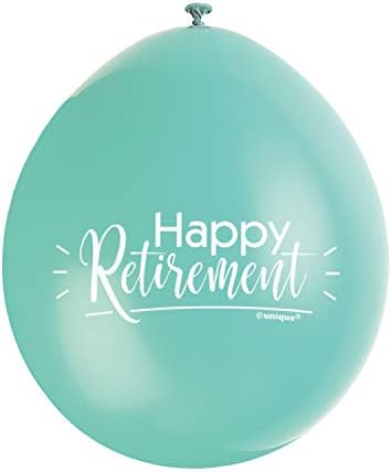 Assorted Color Happy Retirement Latex Balloons (22cm) Pack of 10 - Perfect for Farewell Parties & Retirement Events, Purple