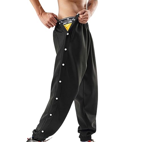 Mens Tear Away Athletic Pants Casual High Split Snap Button Sweatpants Jogger Pants Loose Fit Active Workout Trousers2