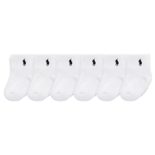 Polo Ralph Lauren Baby Sport Quarter Sock, 6 Pack, White