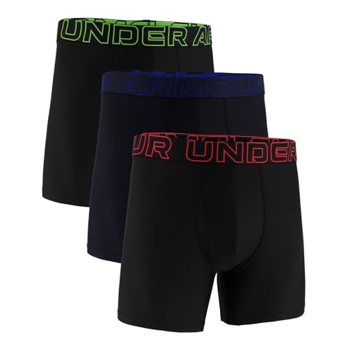 Under Armour Herren UA Performance Tech™ Boxerjock® Unterwäsche, 15,2 cm, 3er-Pack, Schwarz/Schwarz/Schwarz, L
