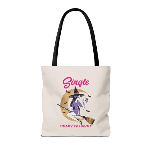 Halloween Tote Bag for Singles, Single and Ready to Haunt, Witchy Tote, Spooky Gift Bag, Fall Vibes, Breakup Gift for her2