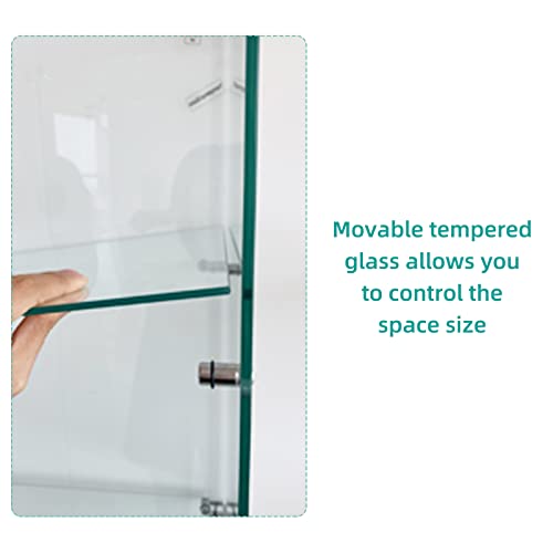 FLYMUHJIA Glass Display Corner Cabinets Storage with Doors Shoe Rack Liquor Curio Cabinet with Doors and Shelves Tool Whiskey Lockable Storage Bar Christmas Decorations(ND-b)…