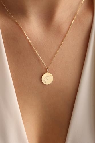 Collier argent sterling plaqué or avec pendentif astro 24mm - 4