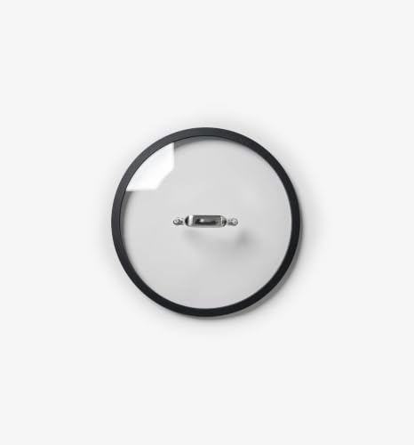 Image of Misen Tempered Glass Lid with Anti-Scratch Silicone Rim, Oven Safe Replacement Cookware Skillet Lid for Misen Carbon Nonstick, Carbon Steel, and Frying Pans, Dishwasher Safe - 12 Inch