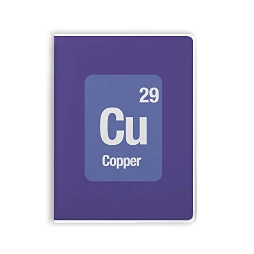 Carnet Cu Cuivre element chimique avec couverture souple en gomme pour notes de sciences