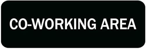 BDRHCS Co-Working Area Acrylic Sign 3x10 Inch Self-Adhesive with Symbols for Co-Working Spaces Hotel Office Door Wall Sign