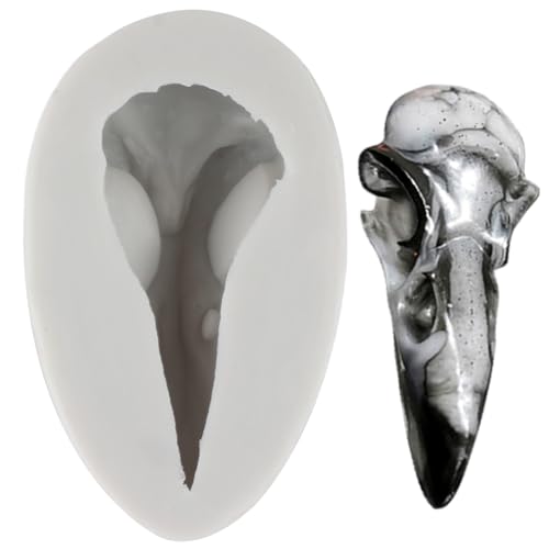 QDMOLDS Bird Raven Head Skull Silicone Mold Crow Skull Fondant Molds