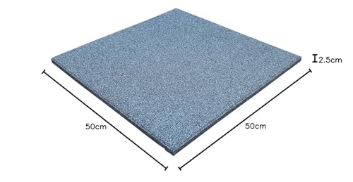 LANDGRID Gummimatten Grau 50x50x2,5cm Gummiplatten Fallschutzmatten Outdoor Indoor Kinder Schaukel Klettergerüst Fallschutzplatten Fitness Yoga (3 Platten 50x50x2,5cm)